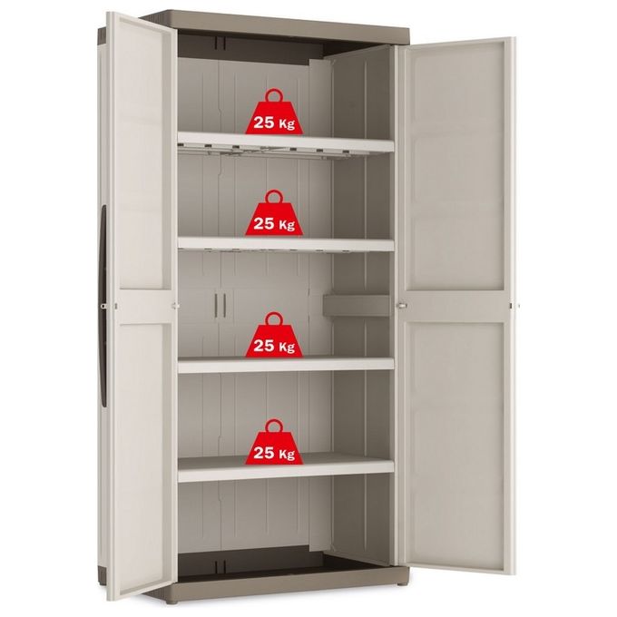 KETER Armadio da esterno in resina EXCELLENCE XL con 4 ripiani regolabili altezza 182cm larghezza 89cm profondita' 54cm per giardino e terrazza