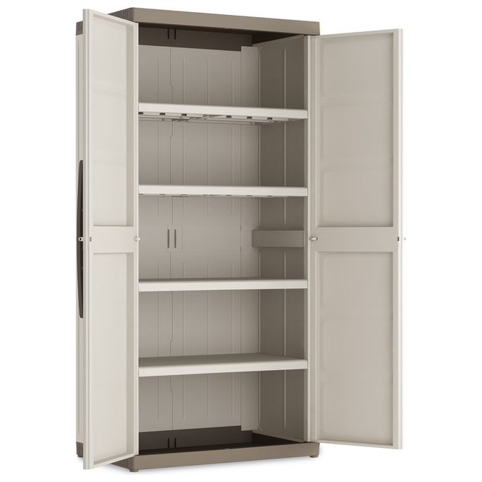 KETER Armadio da esterno in resina EXCELLENCE XL con 4 ripiani regolabili altezza 182cm larghezza 89cm profondita' 54cm per giardino e terrazza