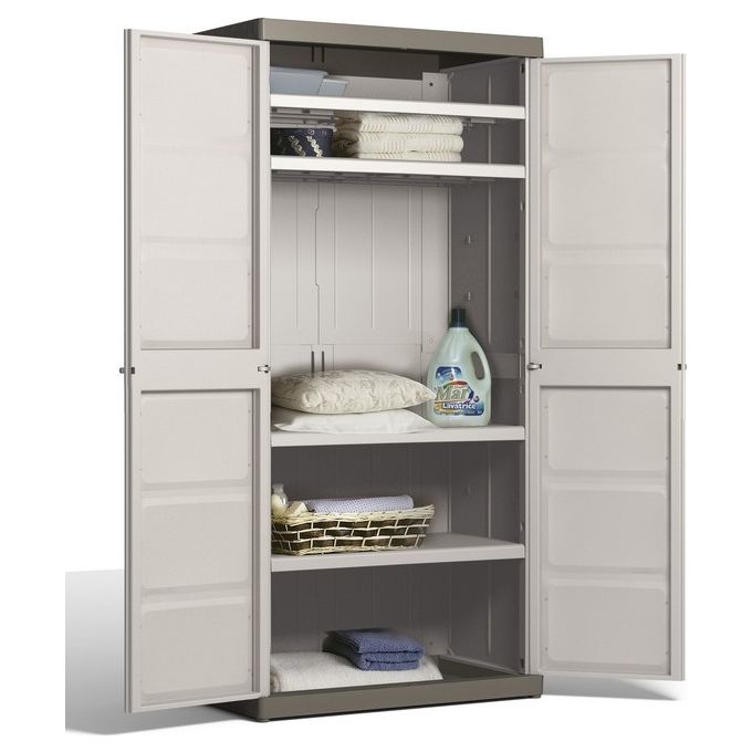 KETER Armadio da esterno in resina EXCELLENCE XL con 4 ripiani regolabili altezza 182cm larghezza 89cm profondita' 54cm per giardino e terrazza
