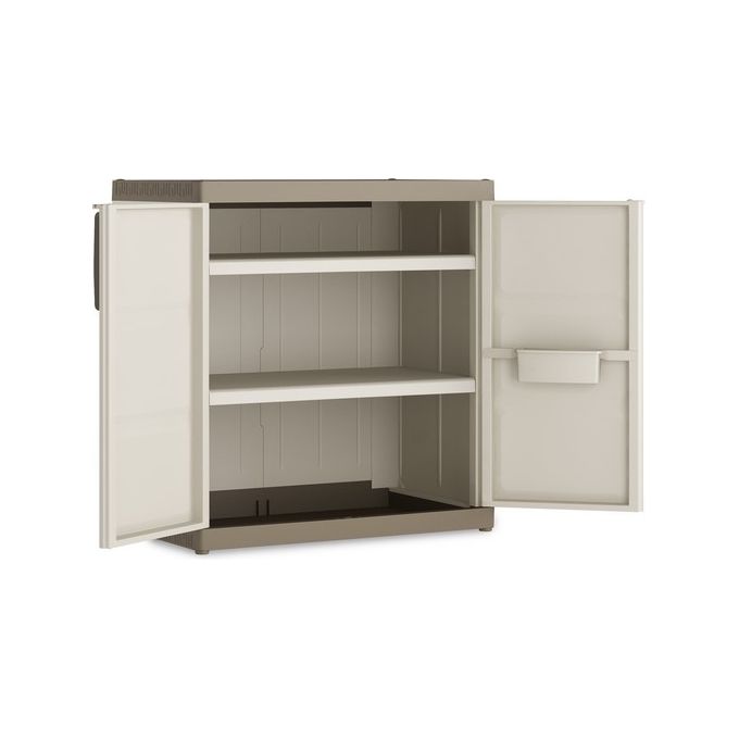 KETER Armadio da esterno in resina EXCELLENCE XL Basso con 2 ripiani regolabili 89x54x93h per un'organizzazione ottimale