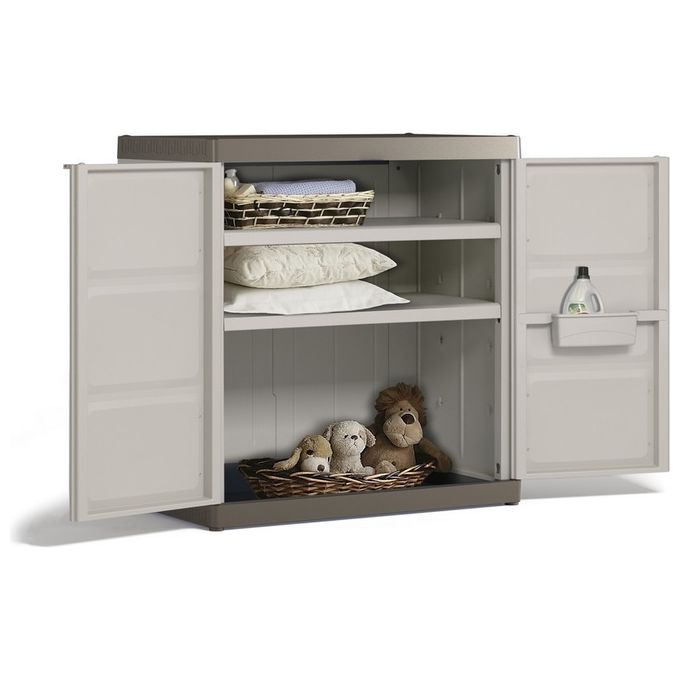 KETER Armadio da esterno in resina EXCELLENCE XL Basso con 2 ripiani regolabili 89x54x93h per un'organizzazione ottimale