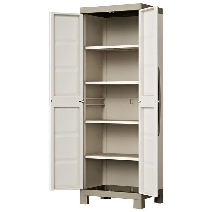 Keter Armadio da esterno in resina ExcellenceE Alto con Tutto Piani e 4 ripiani regolabili dimensioni 65x45x182H