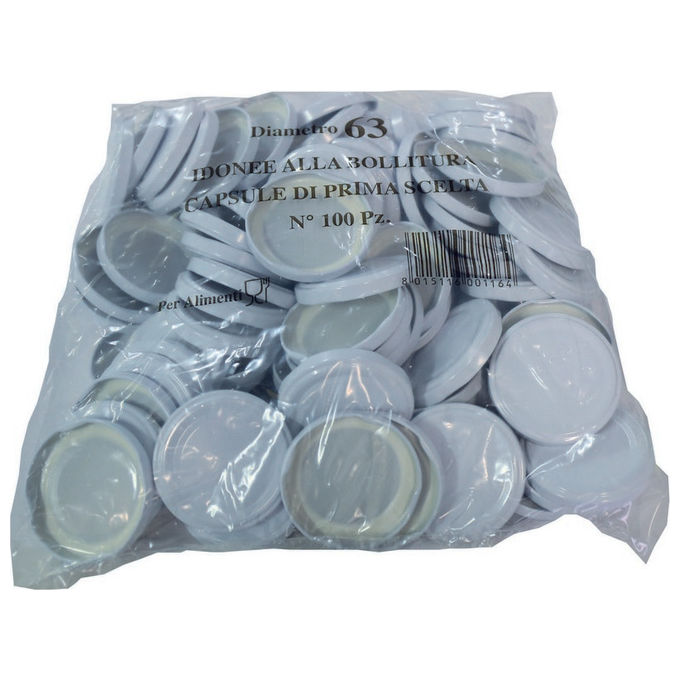 Tappi Vaso Vetro Bianco 100 Pz.Mm.53