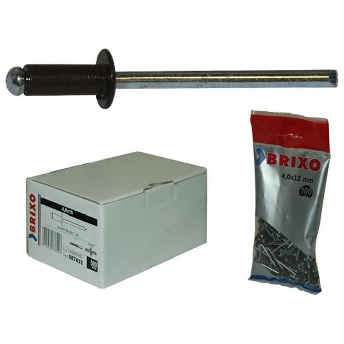 Brixo Rivetti in Alluminio Testa di Moro 4x10mm Confezione 500 Pezzi