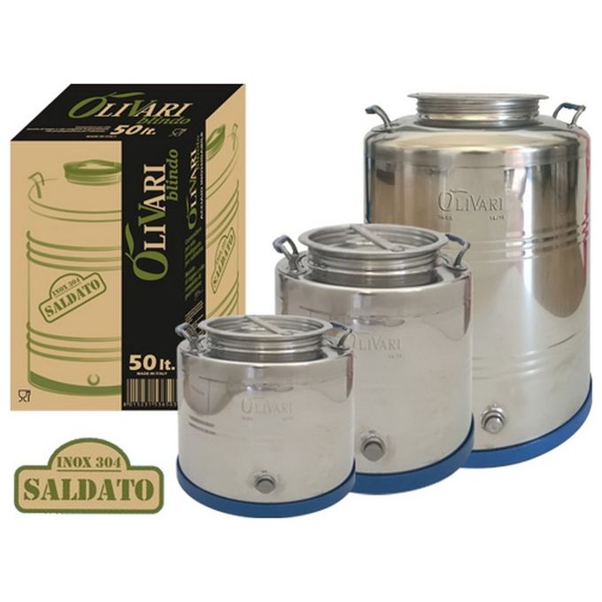Blindo Olivari Bidoni Contenitori Inox per Olio 50 Litri