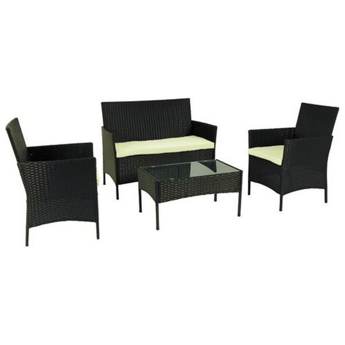 Brixo Set Rattan Divano Tavolo e 2 Poltrone Panama