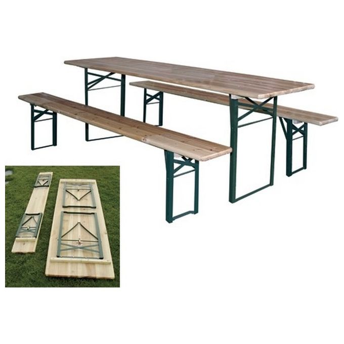 Brixo Set Birreria 200X80 per Giardino Tavolo e Sedie Ideale per Stare in Compagnia e Rilassarsi All'Aperto in Comfort e Stile