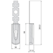 Cisa 07176620 Placca Esterna Interasse Maniglia 85