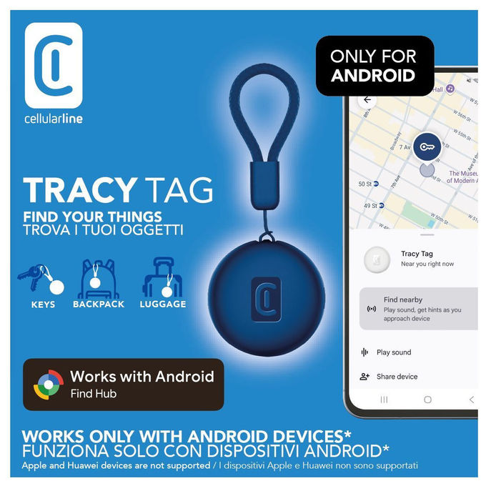 Cellularline Tracy Tag 8018080498084 Localizzatore Bluetooth Android