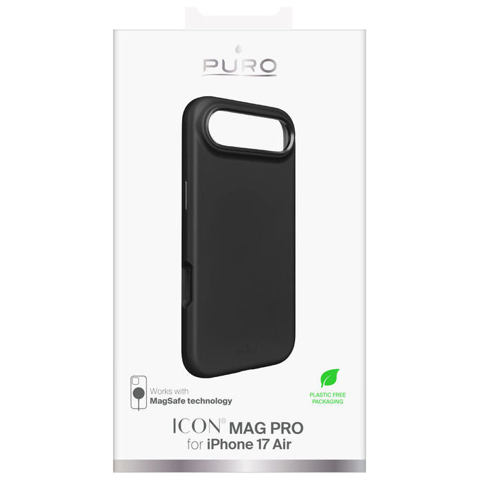 Puro Icon Mag Pro Cover per iPhone 17 Air Nera Compatibile MagSafe