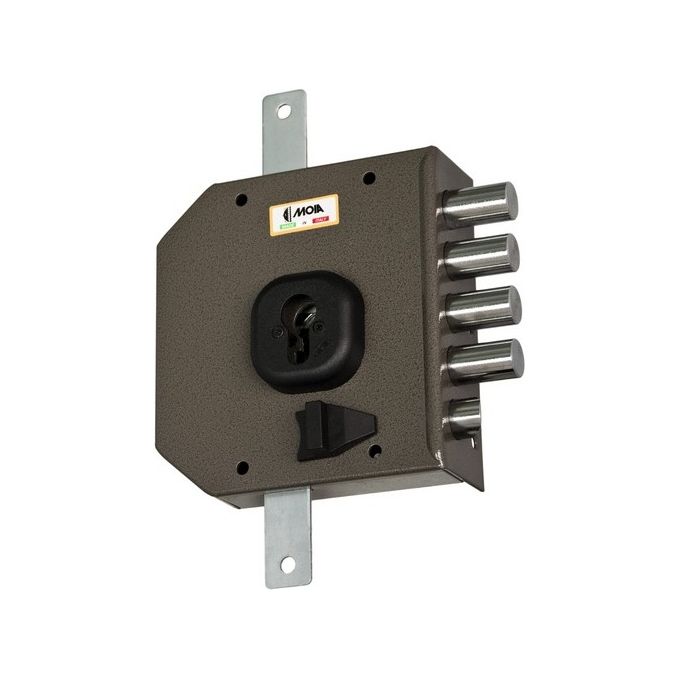 Moia G454Bsx Serratura Applicare A Cilindro Triplice E 63 Sx 4 Catenacci + Scrocco Interasse 25