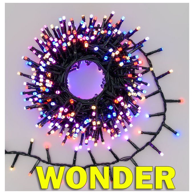 Lotti, Catena Luminosa MiniCluster Wonder, 10m, 500 LED SuperBright, 8 Colori