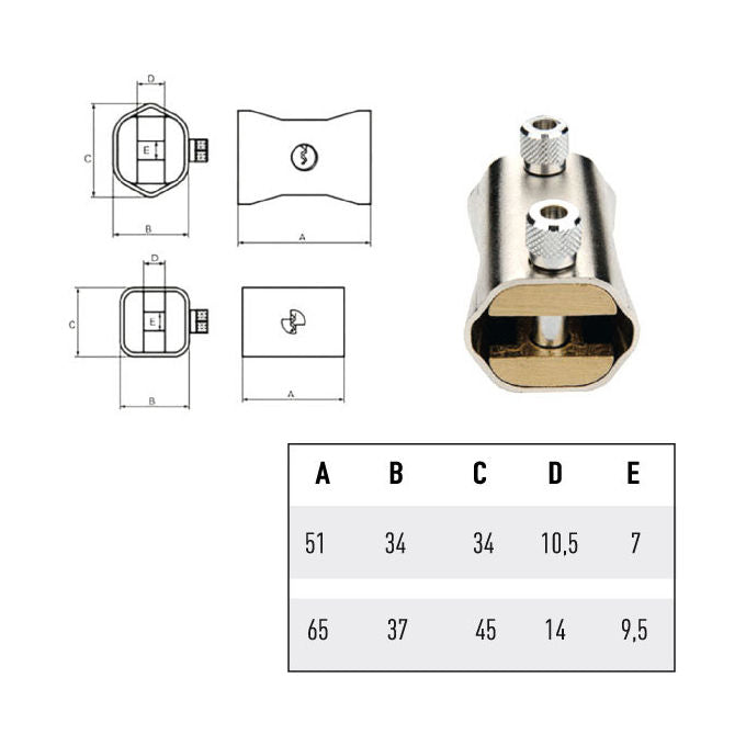 Potent Lucchetto Ottone Blocca Catena 51mm