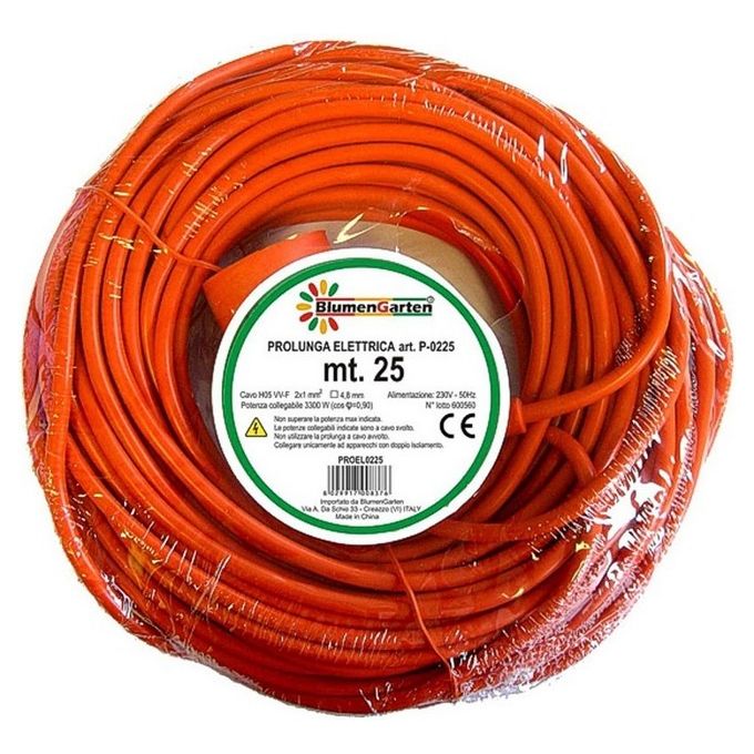Your Self Prolunga Elettrica Cavo Per Macchine Da Giardino Per Esterno 2X1,5 25Mt