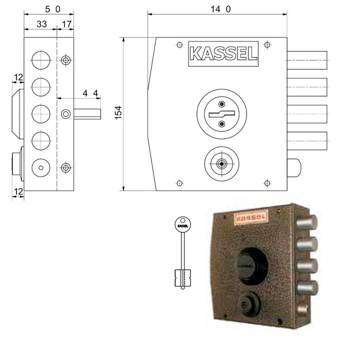 Kassel Serratura Sicurezza Semplice Sx Dm 1152