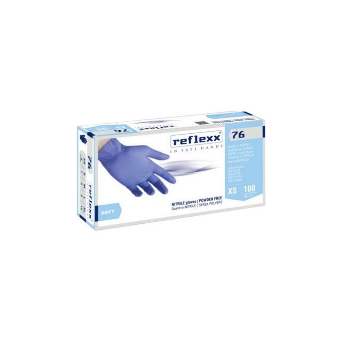 Reflexx Confezione 100 Pezzi Guanti In Nitrile Senza Polvere