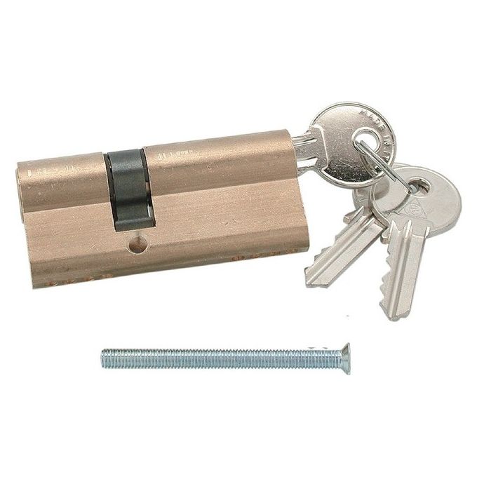 Cortellezzi 11662Cka Cilindro Sagomato Chiave-Chiave 31 X 31 = 62 Mm Chiave Piatta Cifratura Ka Ottone Satinato