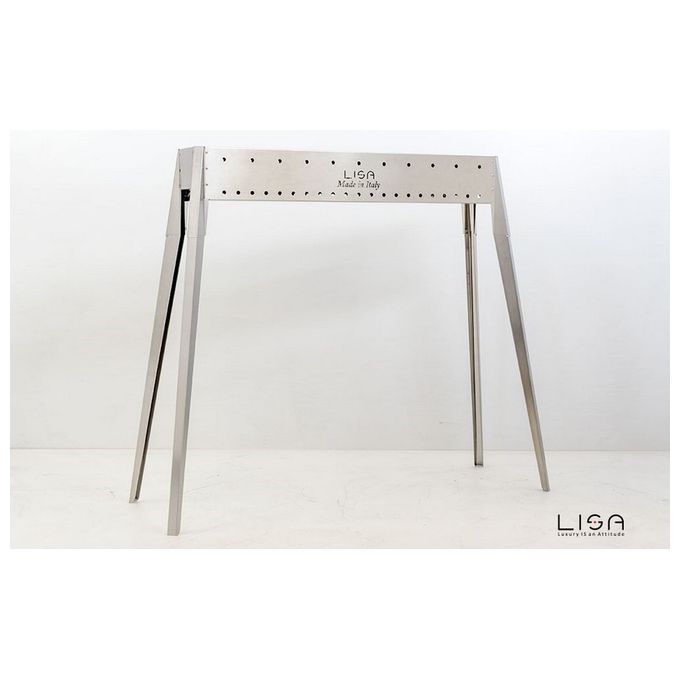 Lisa Cuocispiedini Miami 800 in Acciaio Inox con Canalina a Doppia Parete e Gambe a Baionetta di 80 cm per Barbecue Da Giardino