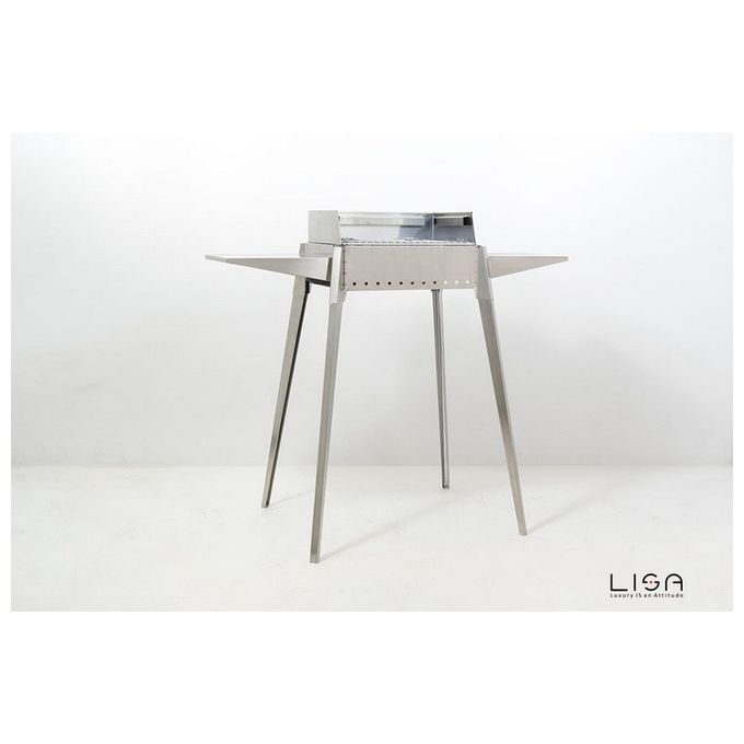 Lisa Barbecue Etna Mini in Acciaio Inossidabile per Giardino Compatto e Pratico per Grigliate all'aperto 102 x 55 x 85 cm