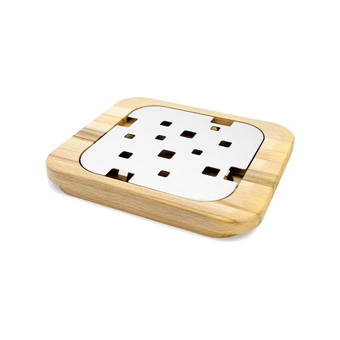 Lisa Vassoio quadrato con base in legno Gran Sasso