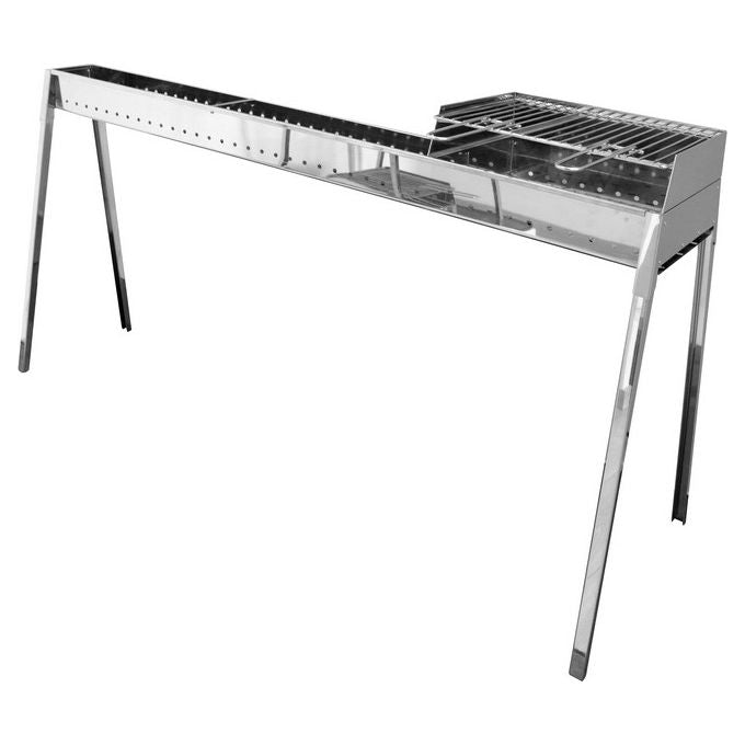 Lisa Cuoci arrosticini barbecue Milano Grill 100+40 con kit paratia per cucinare arrosticini e carne 28P x 139l x 79,5H cm