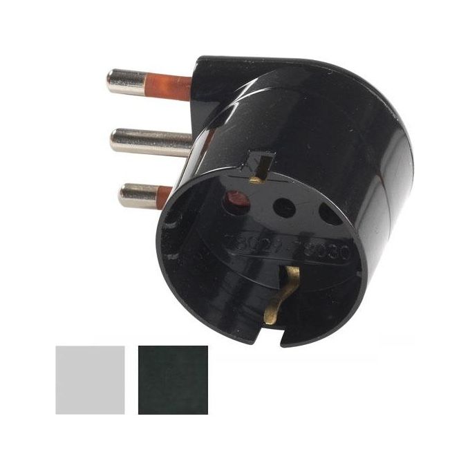 Rosi Adattatore Schuko 16A 2P+T Nero 90^