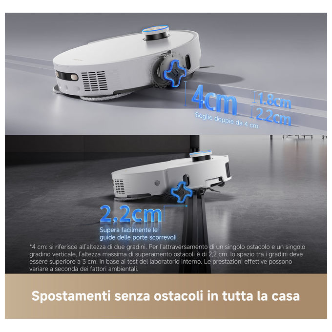 Dreame 8050249748821 L50s Pro Ultra Robot aspirapolvere Navigazione LDS Capacita' 0,25 L autonomia fino a 171 min Funzioni Wi-Fi app mappatura colore Bianco