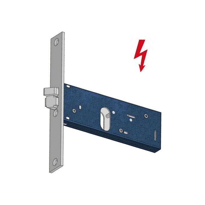 Omec 399Dx Elettroserratura Per Fasce Laterale E 60 Dx Foro Ovale Senza Mandate Frontale 16 X 160