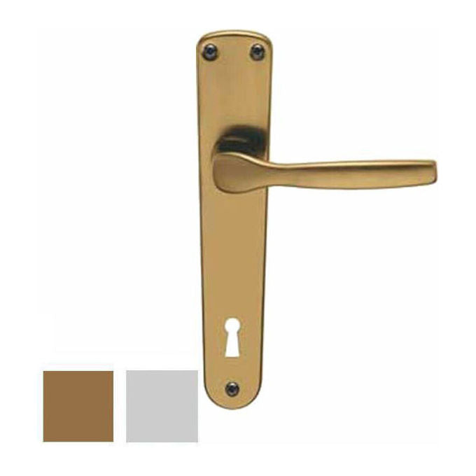 Brialma Maniglia Ginevra Alluminio Bronzato Placca 8x90cm