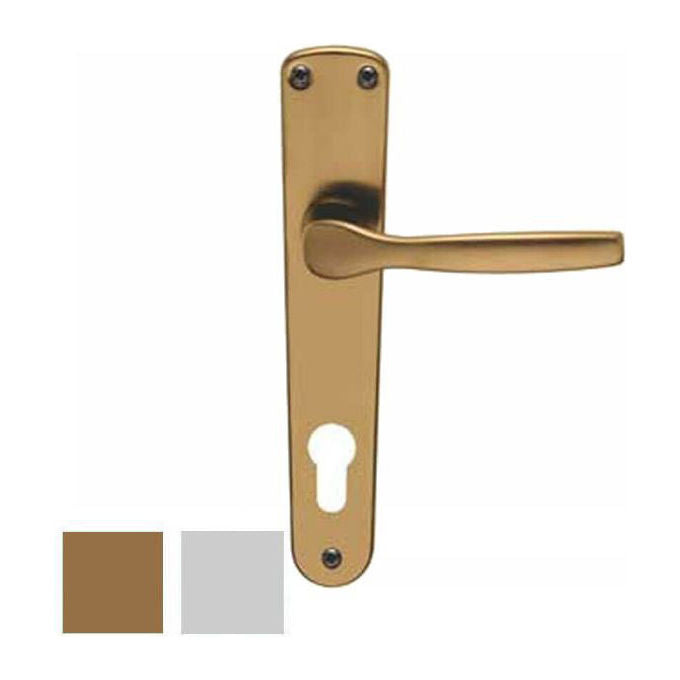 Brialma Maniglia Ginevra Alluminio Argentato Placca 8x85cm Yale