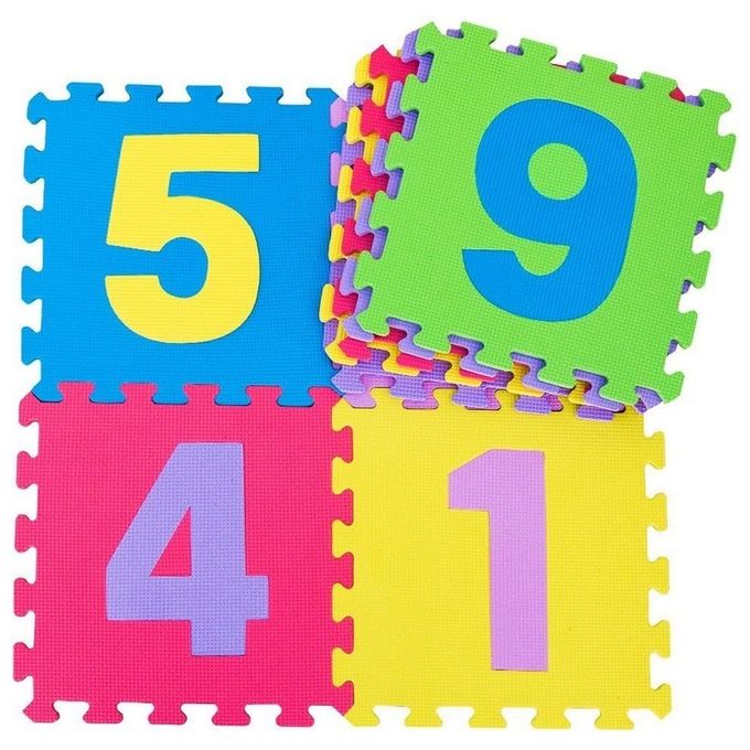 Divina Home 9Pz Tappeto Tappetino Piastrella Puzzle Numeri 32X32X1 PP48685