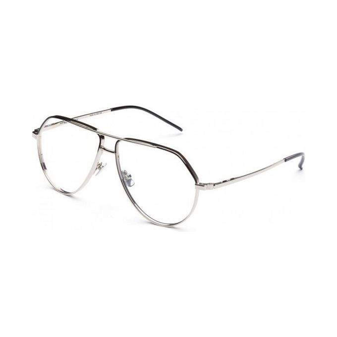 Italia Independent Occhiali da Vista Dominique 5252 Superthick Nero e Argento da Uomo Design Minimal e Innovativo con Comfort Duraturo