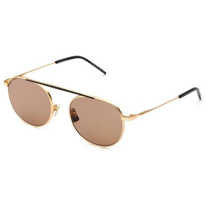 Italia Independent Occhiali da Sole Mod Chandler 0313 Supert Oro Nero Unisex Design Minimal e Innovativo in Metallo Sottile con Comfort Prolungato