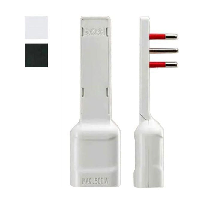 Rosi Adattatore Diritto 10a 2PT Bianco Ultrapiatto