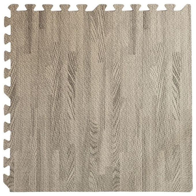 Divina Home 4Pz Tappeto Tappetino Puzzle Effetto Legno Cenere 60 X 60 X 0,8 Cm DH80706