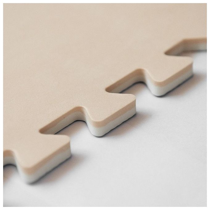 Divina Home 4Pz Tappeto Tappetino Puzzle Effetto Legno Cenere 60 X 60 X 0,8 Cm DH80706