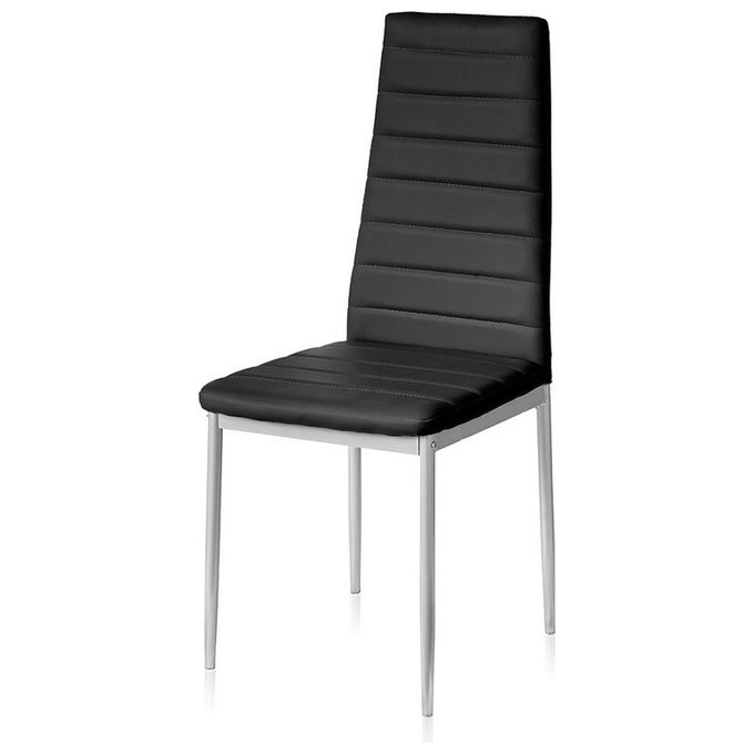 Divina Home Set 4 Pz Sedie In Ecopelle Da Interno Nere