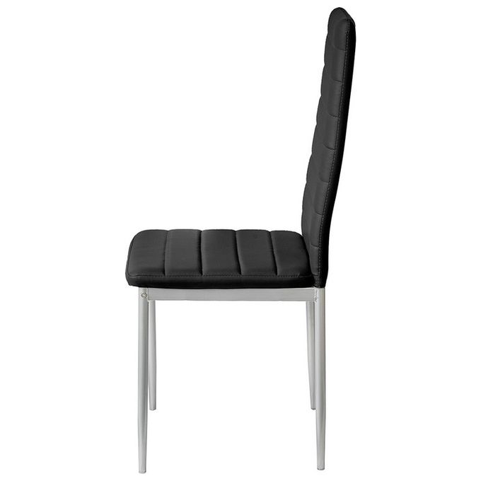 Divina Home Set 4 Pz Sedie In Ecopelle Da Interno Nere