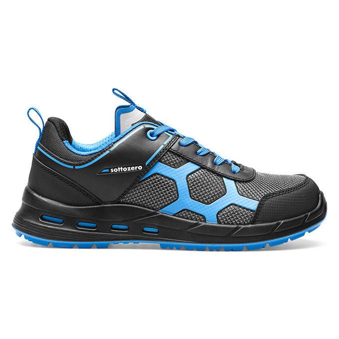 Sottozero SZ100 UFO Scarpa Antinfortunistica Bassa S1PS ESD Antiperforazione Puntale in Fibra di Vetro Soletta in Latex Gel colore Blu