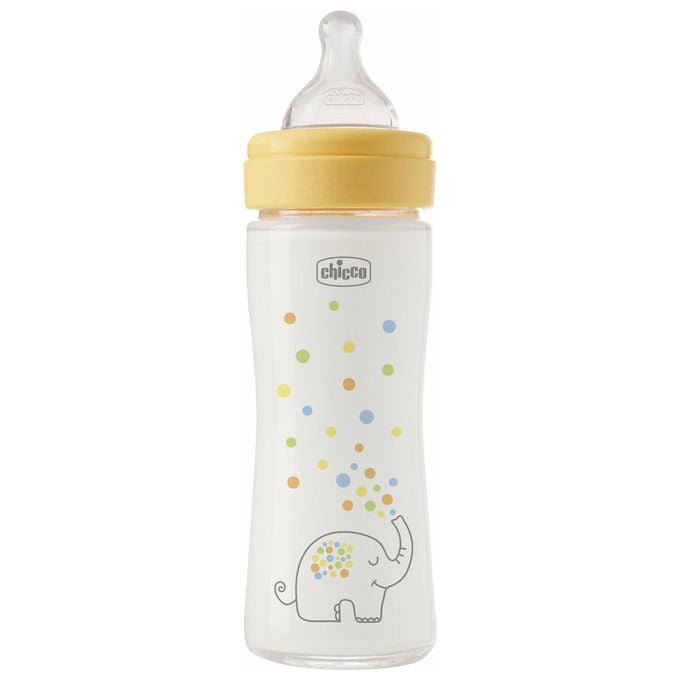 Chicco Perfect Glass Biberon in Vetro Borosilicato Tettarella Physio Silicone Anticolica Flusso Lento 240 ml