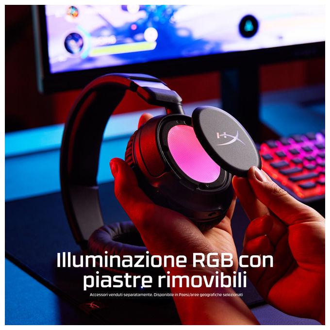 HyperX B5VC4AA Cloud Flight 2 Cuffie da gaming wireless 2.4 GHz Bluetooth 5.3 autonomia fino a 100 ore driver 50 mm microfono rimovibile colore Nero