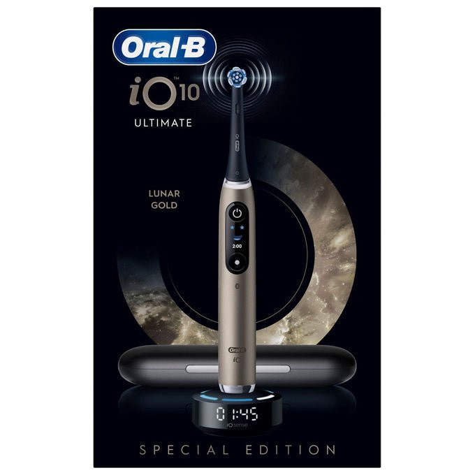 Oral-B 80857438 iO 10 Spazzolino elettrico con display interattivo 10 modalita' autonomia 14 giorni colore Lunar Gold