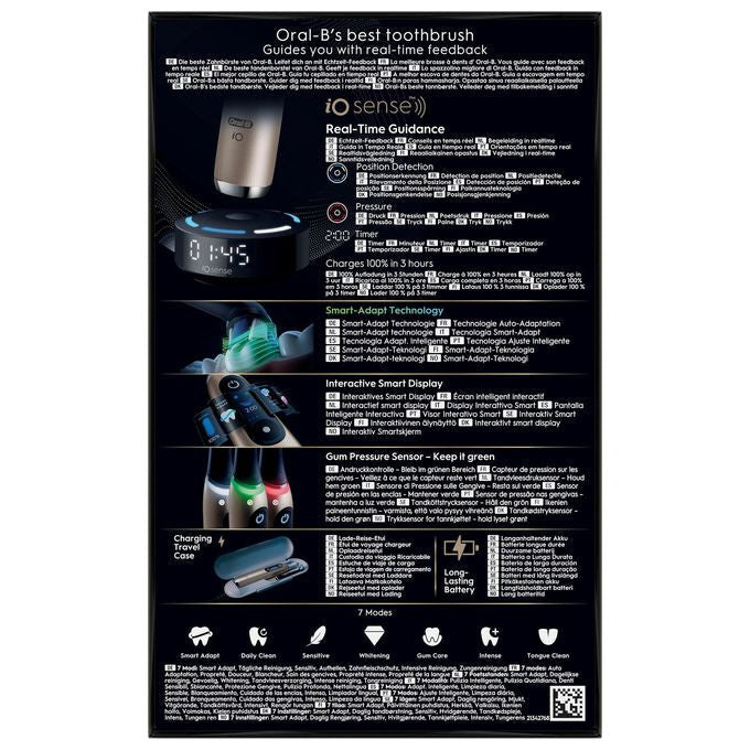 Oral-B 80857438 iO 10 Spazzolino elettrico con display interattivo 10 modalita' autonomia 14 giorni colore Lunar Gold