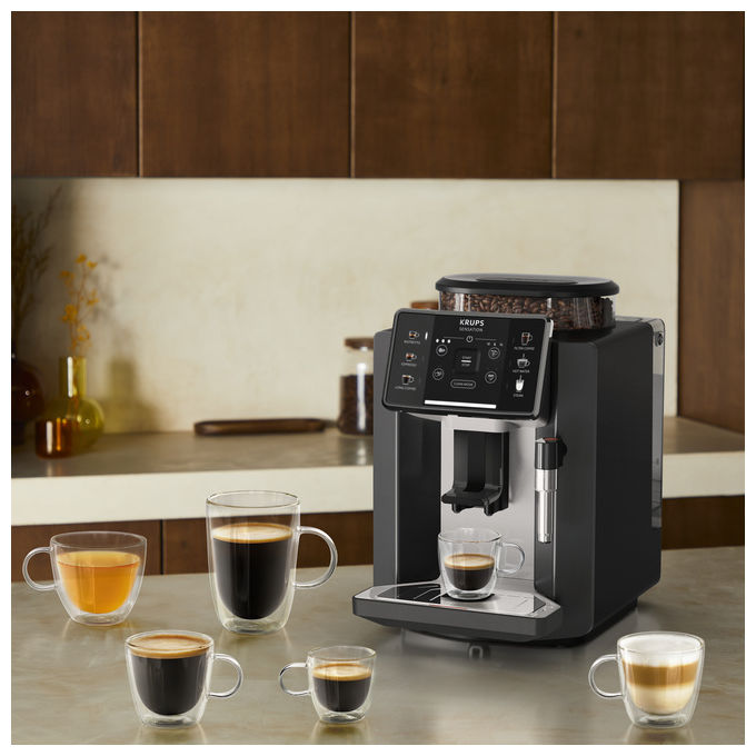 Krups EA910A10 Sensation Macchina da caffe' Automatica Capacita' serbatoio 1,7 L Pressione 15 bar Potenza 1450 W colore Nero Cromo