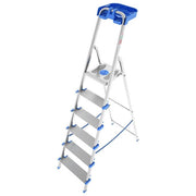 Colombo New Scal S112A06P Atlantica Scala a Libretto 6 Gradini Alluminio 150 Kg Gradini Extra Large 12 cm EN131 colore Blu