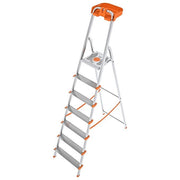 Colombo New Scal S108A07P Attica Scala pieghevole 7 gradini Alluminio 150 Kg vassoio portautensili piedini antiscivolo EN131 colore Arancione