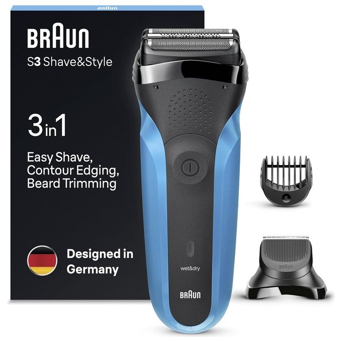 Braun 310BT - Rasoio elettrico Trimmer Nero, Blu
