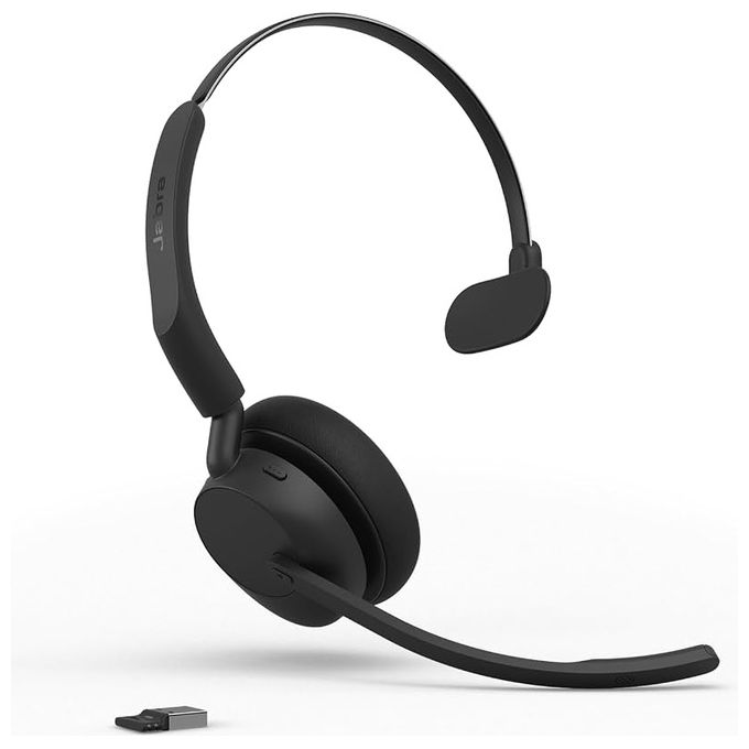 Jabra 34599-889-989 Evolve3 45 Cuffie con microfono wireless Bluetooth monoaurali USB-A fino a 21 ore di autonomia colore Nero