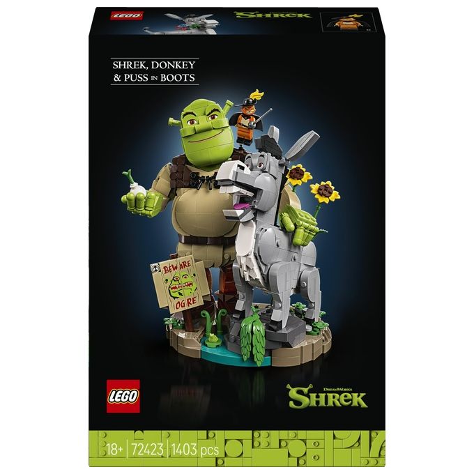 Lego 72423 Kit di Costruzione Shrek Ciuchino e Gatto con gli Stivali 1403 pezzi colore Multicolore