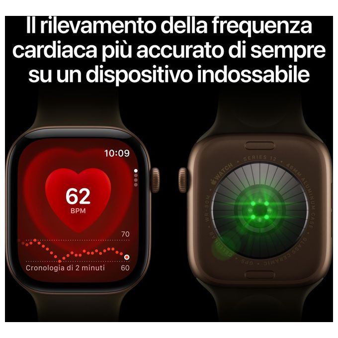 Apple MJH44QL-A Apple Watch Series 12 GPS + Cellular Cassa 46 mm in Ceramica Blu Notturno con Cinturino Sport Blu Marino M-L colore Blu Notturno